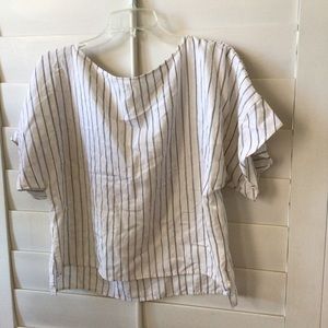 Zara Basic striped oversized boxy top small